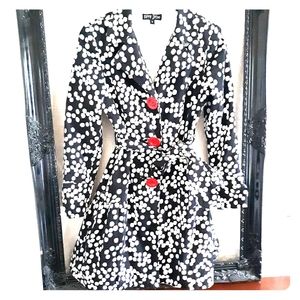 Polka-dotted Trenchcoat! Size 6. *Retro!*